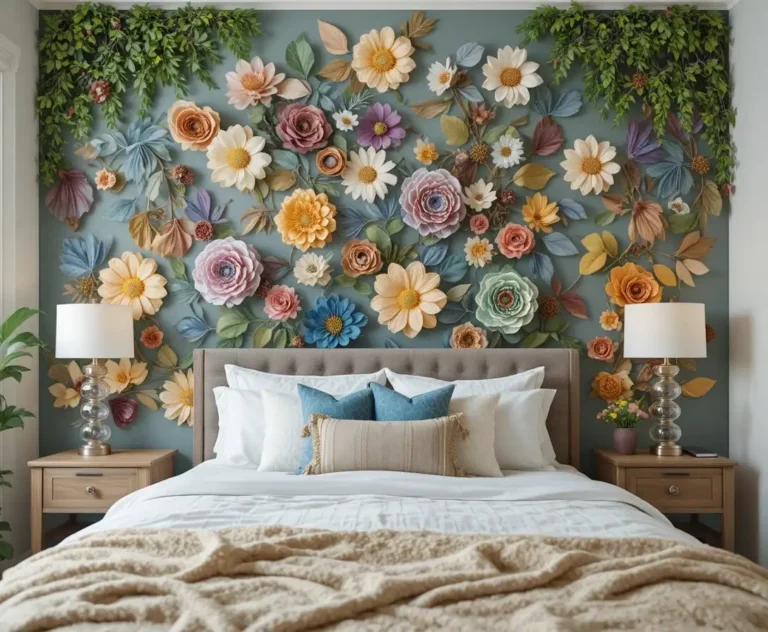 Full view of Beautiful bedroom wall decor look