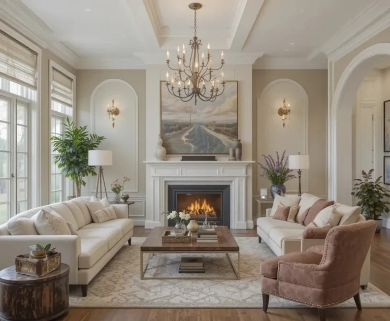 Beautiful accent walls in living room look