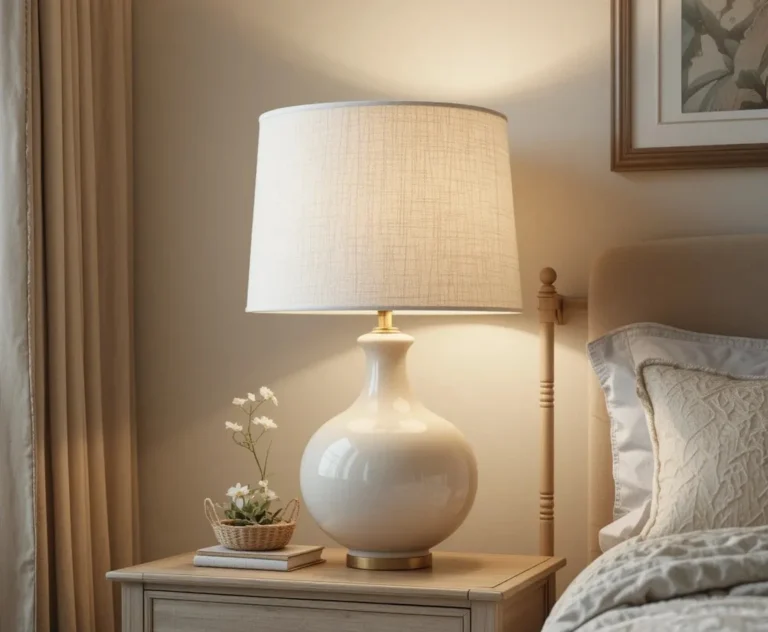 Full view of bedroom lamp look