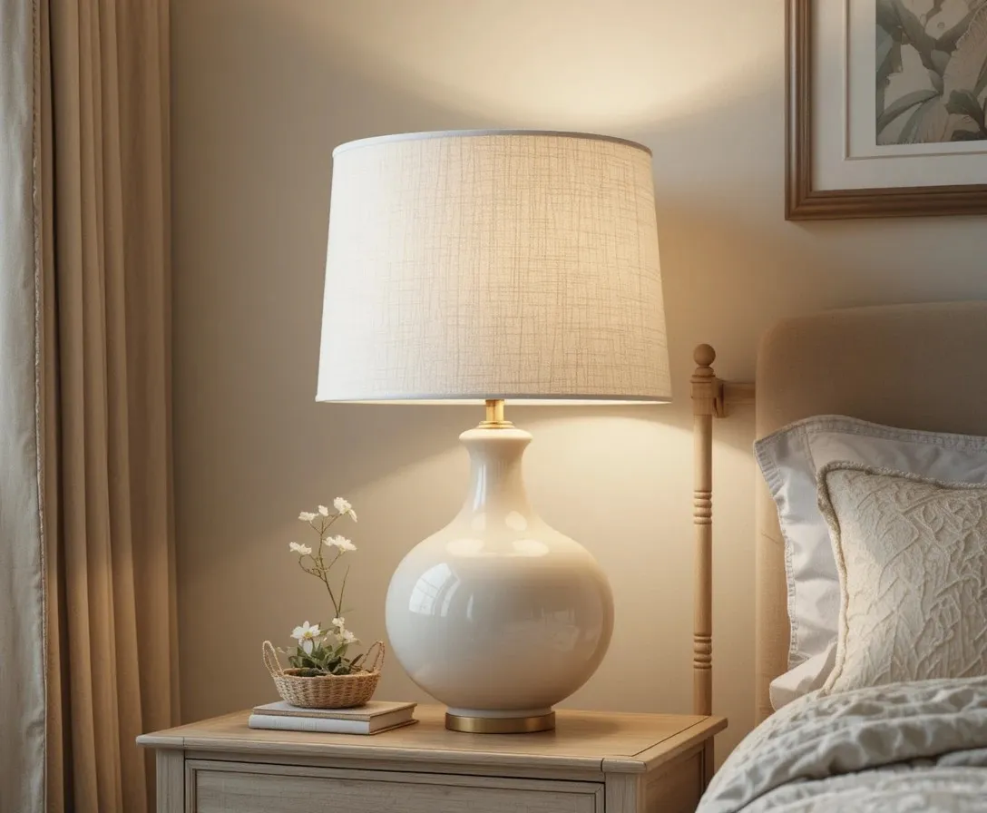 Full view of bedroom lamp look