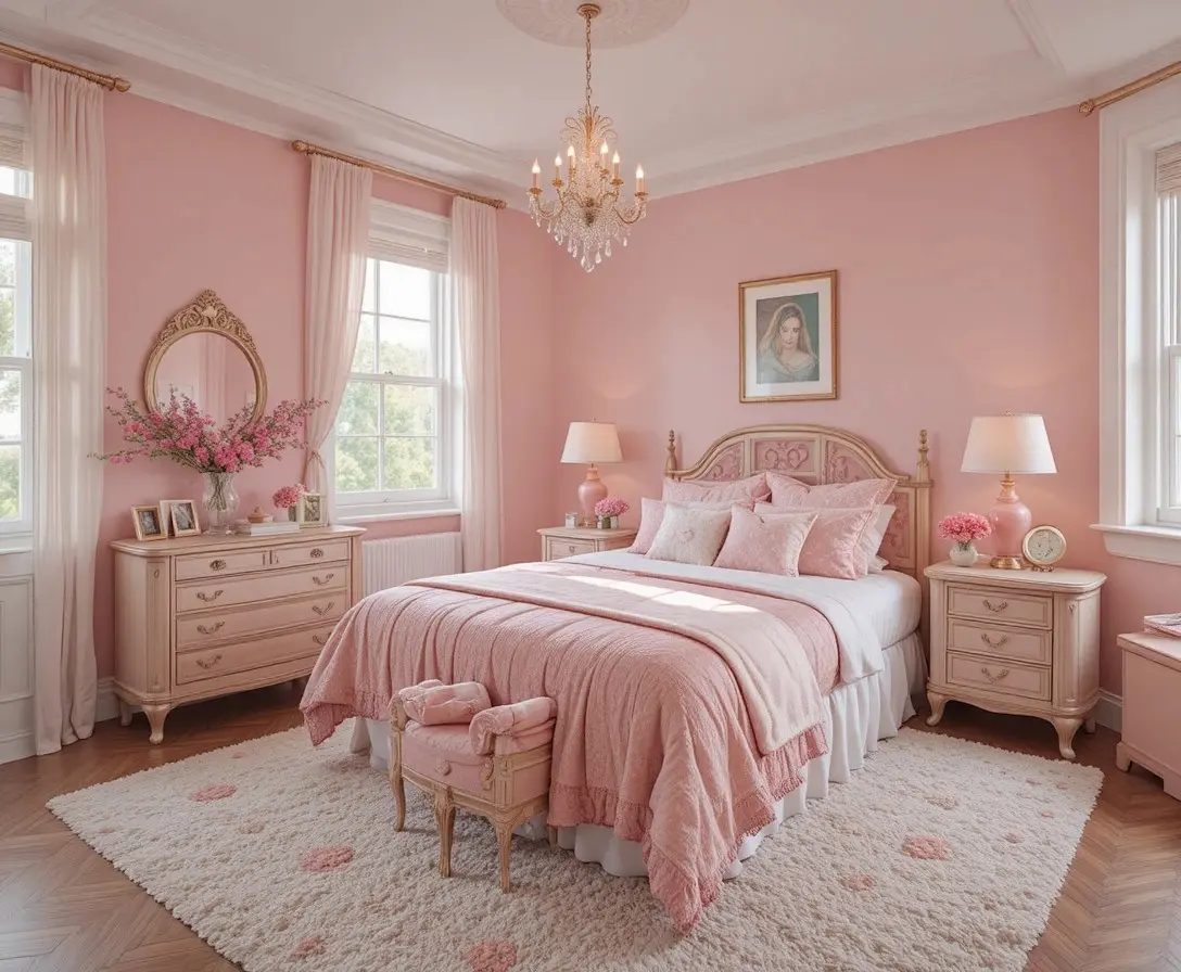 pink bedroom decor look
