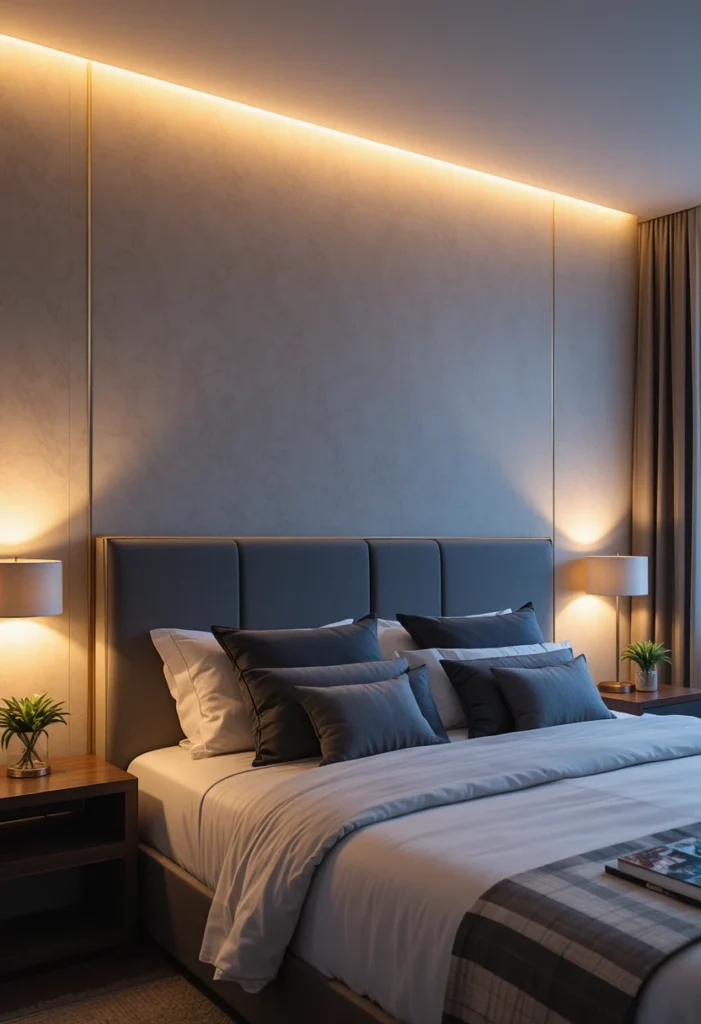 Smart bedroom lamps with adjustable warm and cool lighting.