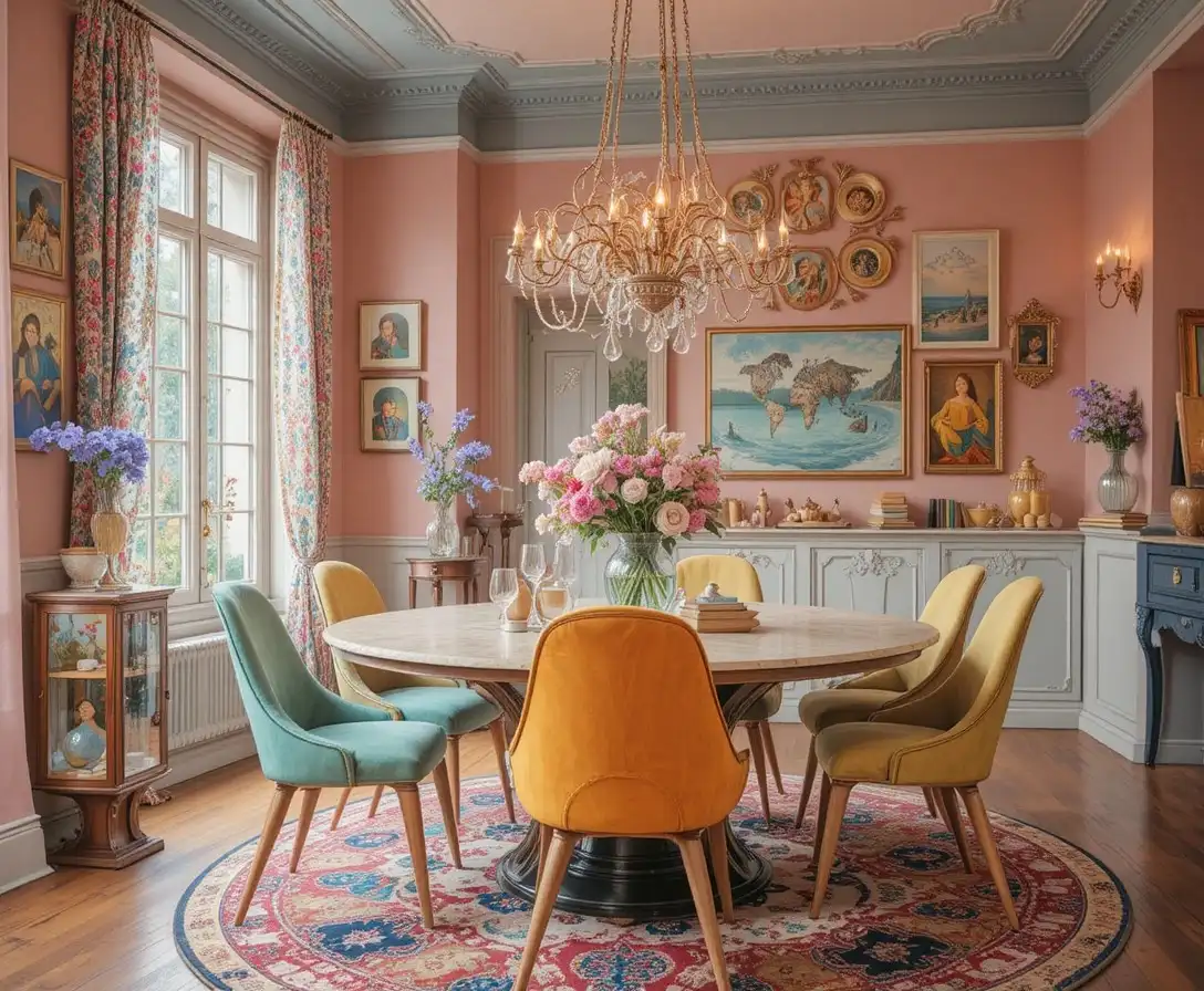 colorful dining room look