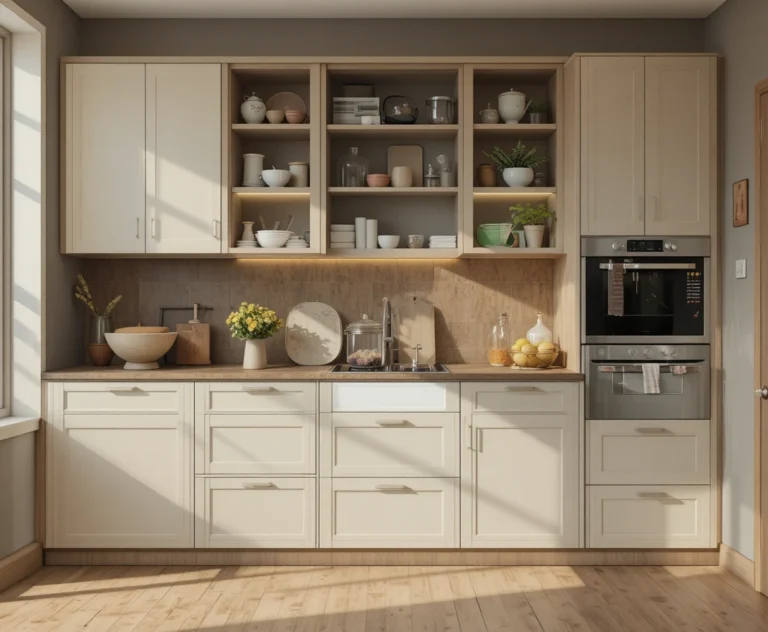 Beautiful kitchen cabinet with different color look