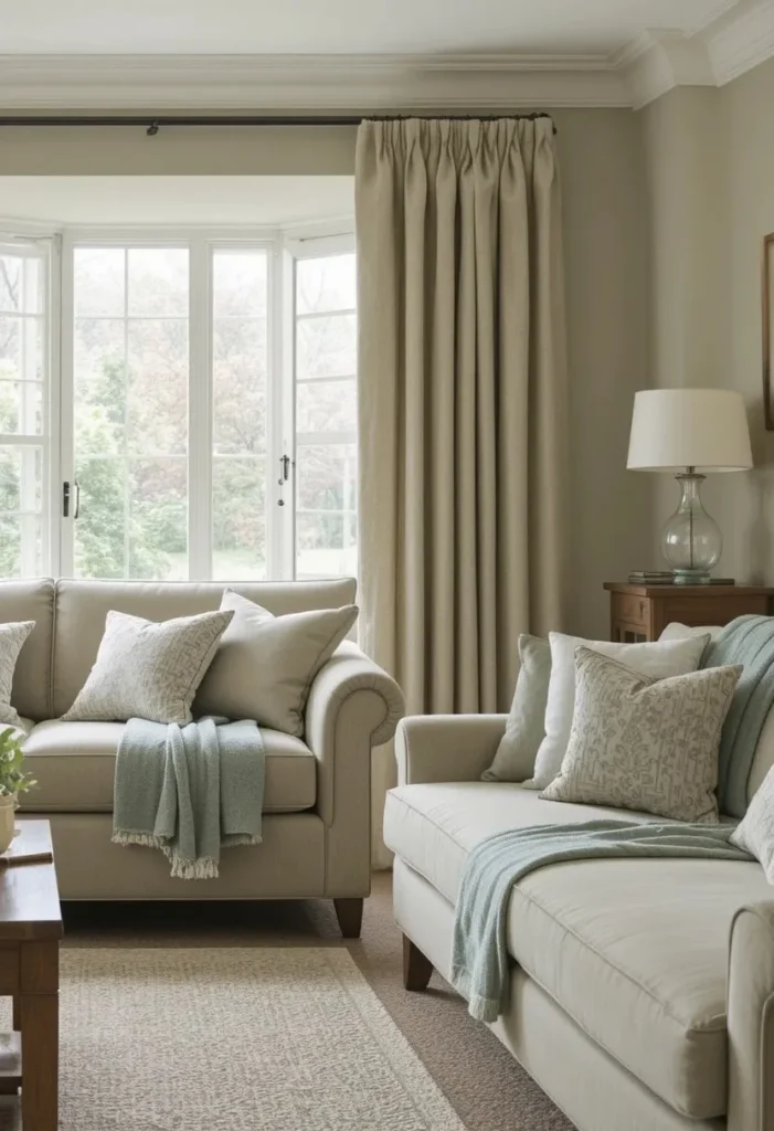 Living dining combo with matching textiles for visual harmony
