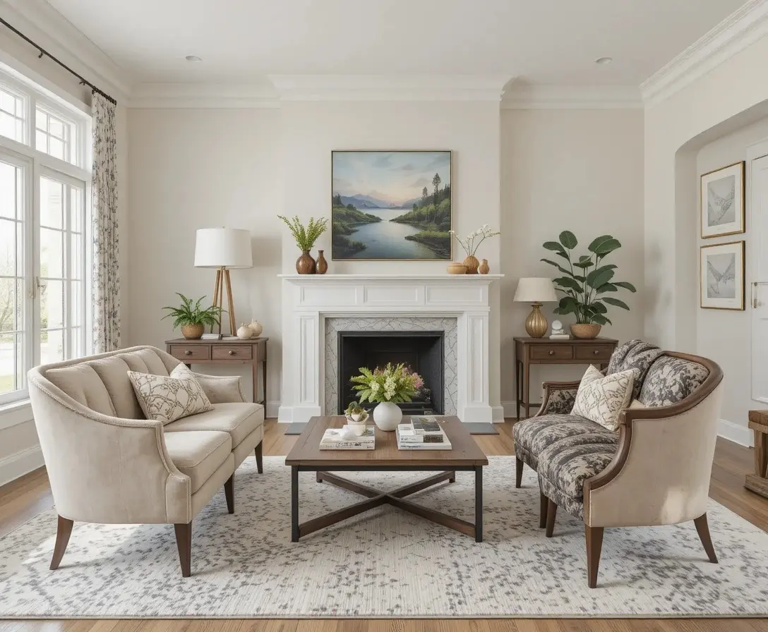 Beautiful in living room with accent chairs for living room look