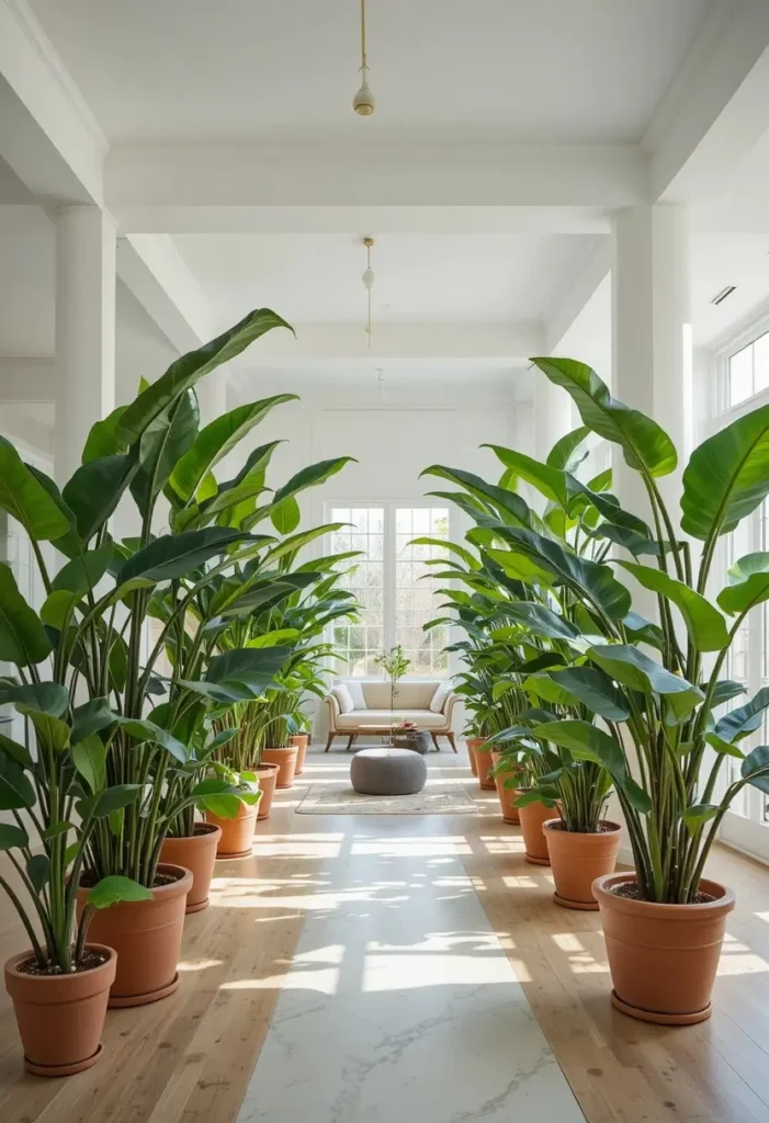Living plant wall dividing a room with lush greenery and natural texture.