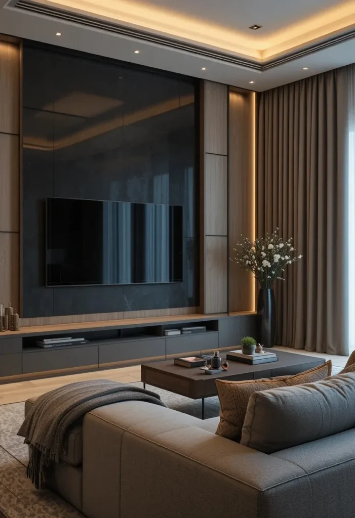 Elegant blackout curtains combining functionality and style in a living room.