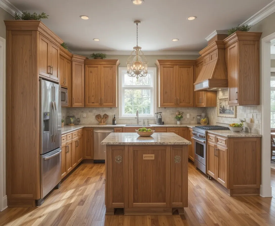 BEAUTIFUL hickory kitchen cabinets look