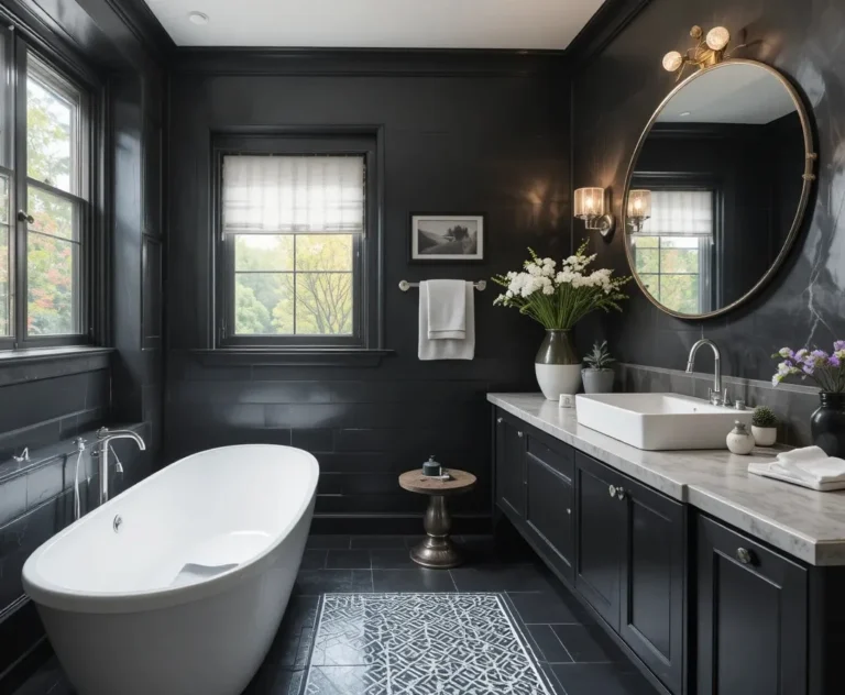 Beautiful black bathroom look