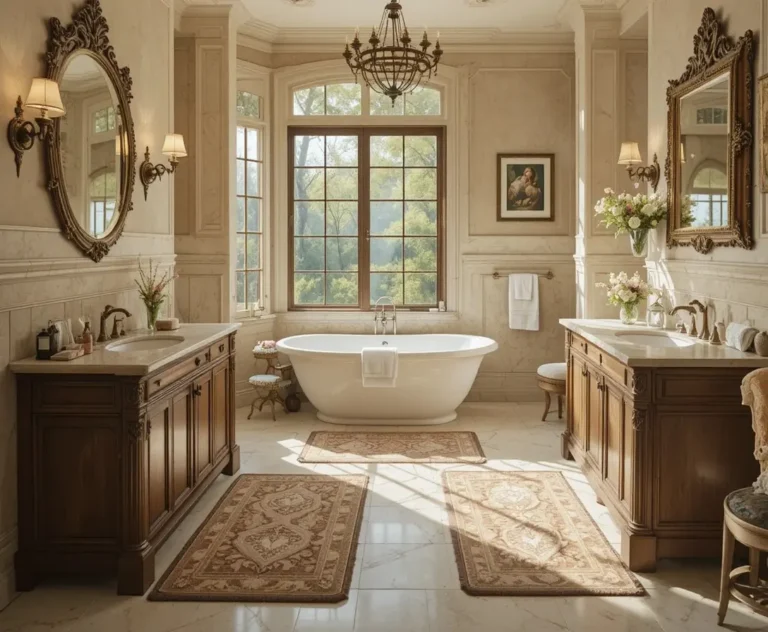 Beautiful bathroom in bathroom rugs look