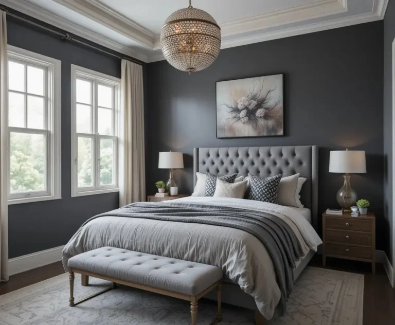 Beautiful Dark gray bedroom look