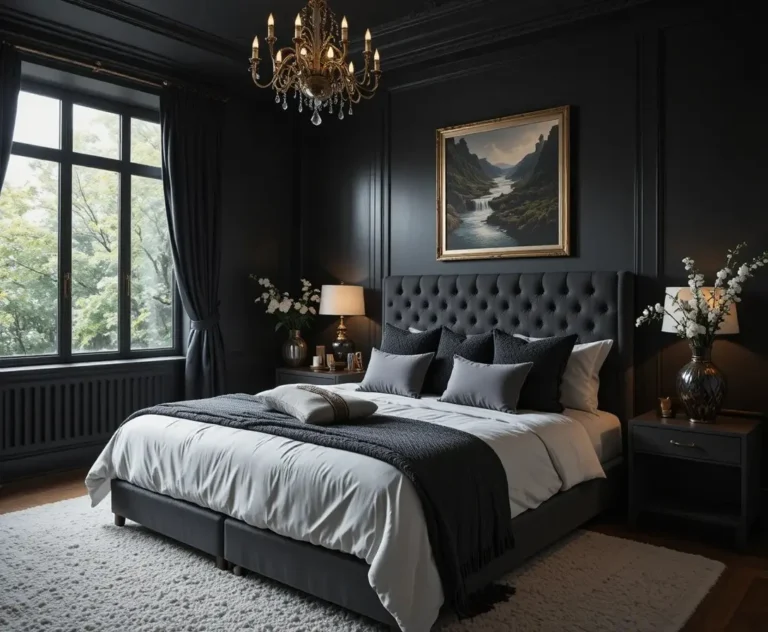 Beautiful black bedroom look