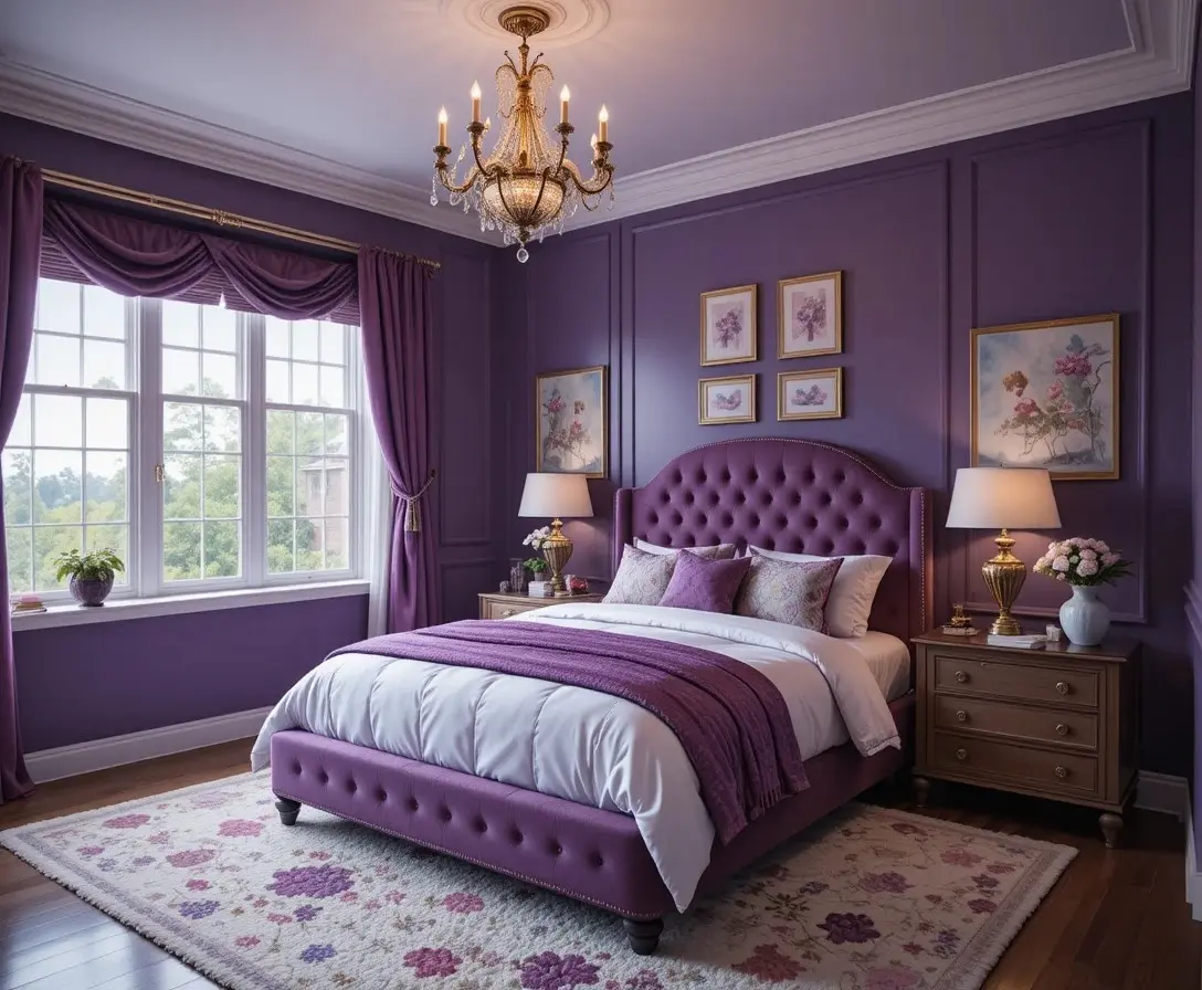 Beautiful Purple bedroom look