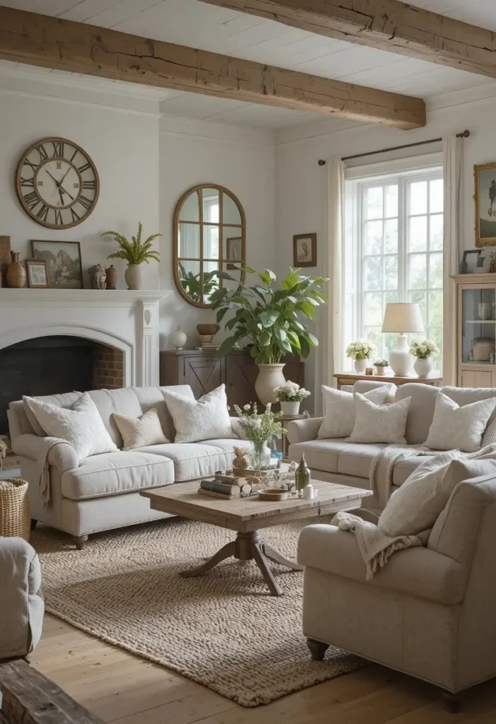 Tab top curtains adding casual charm to a cozy living room.