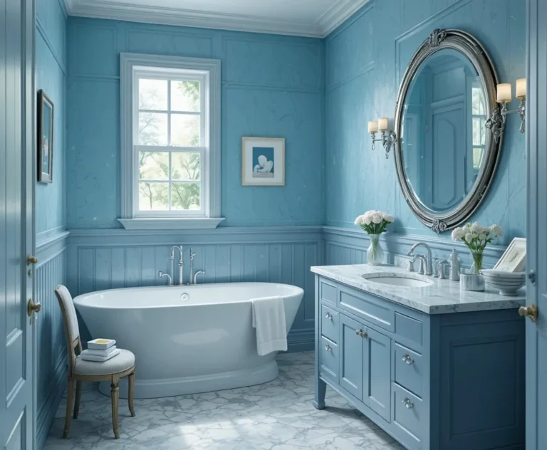 Beautiful blue bathroom look