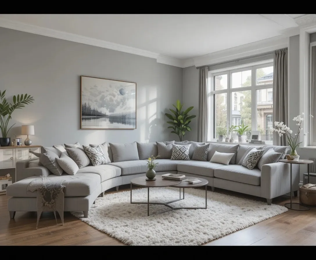 Beautiful grey couch living room look