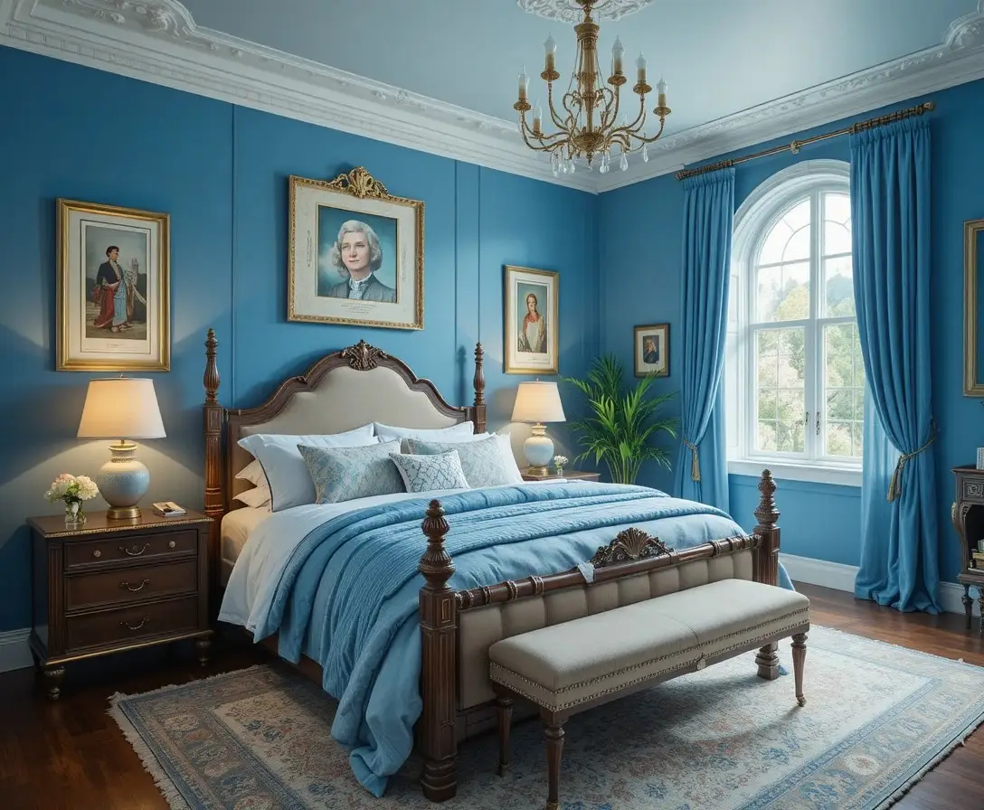 Beautiful blue bedroom look