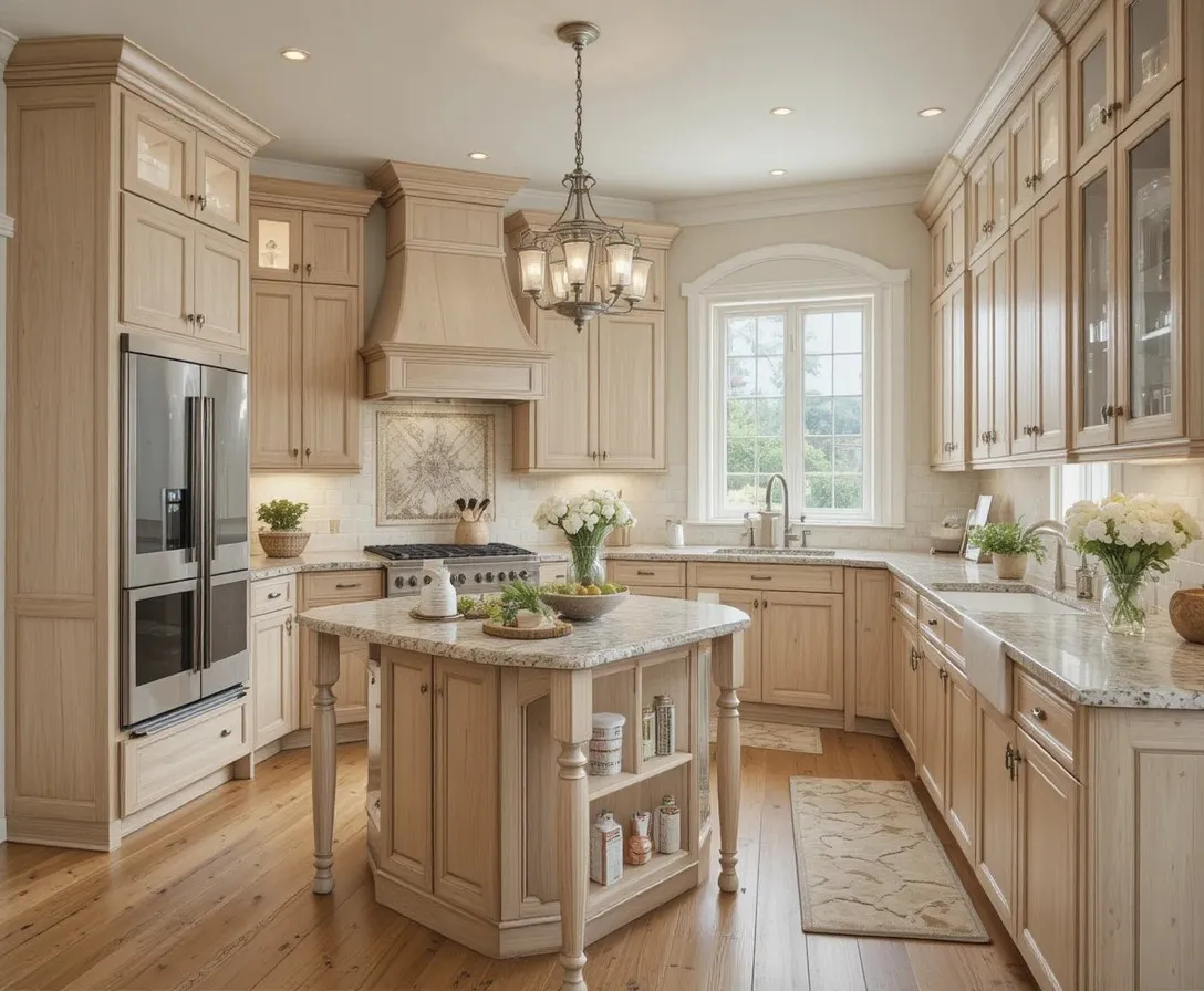 Beautiful white oak kitchen cabinets look