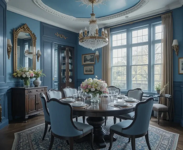 Beautiful blue dining room look