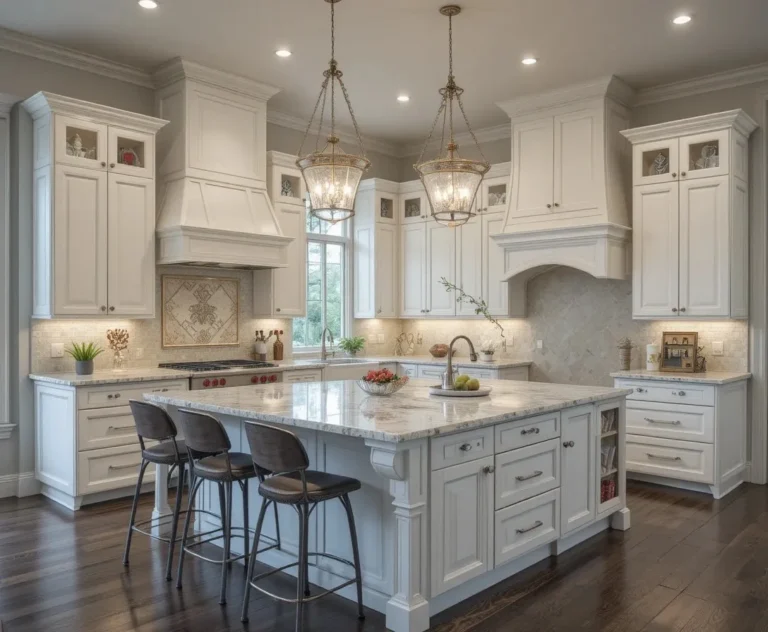 Beautiful u shaped kitchen with island look