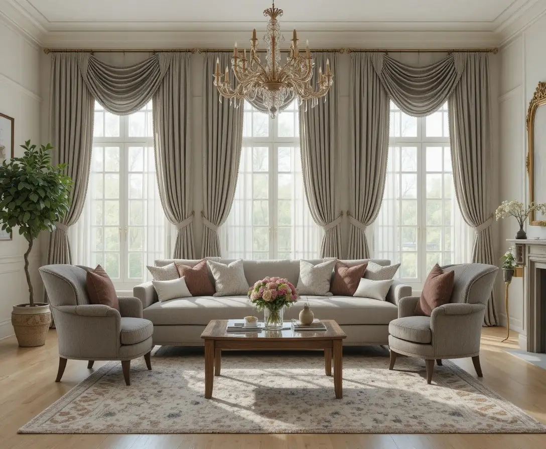 Beautiful curtains in living room look