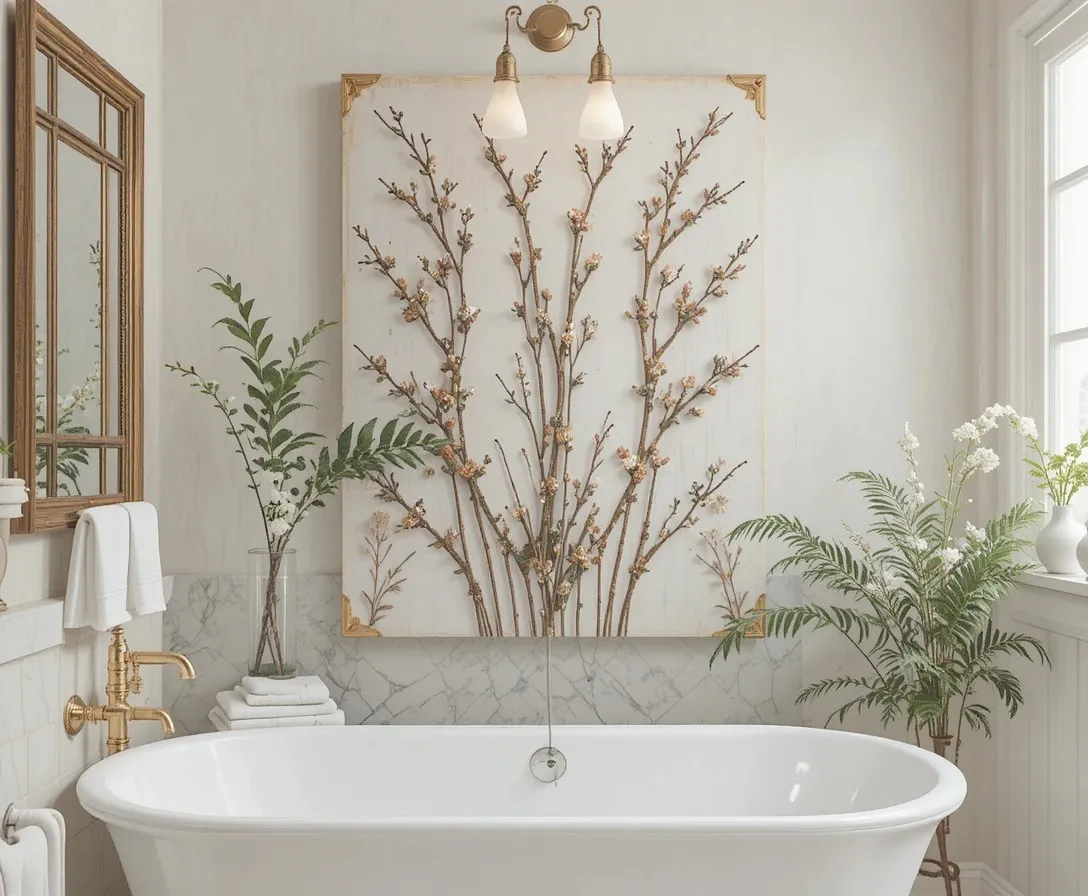 Beautiful bathroom wall decor look