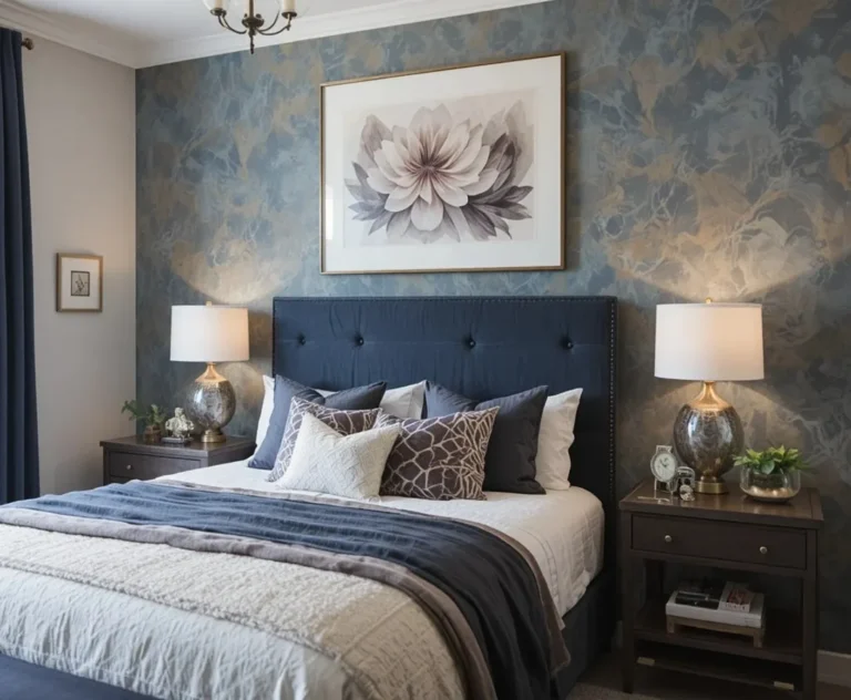 Beautiful accent wall bedroom look