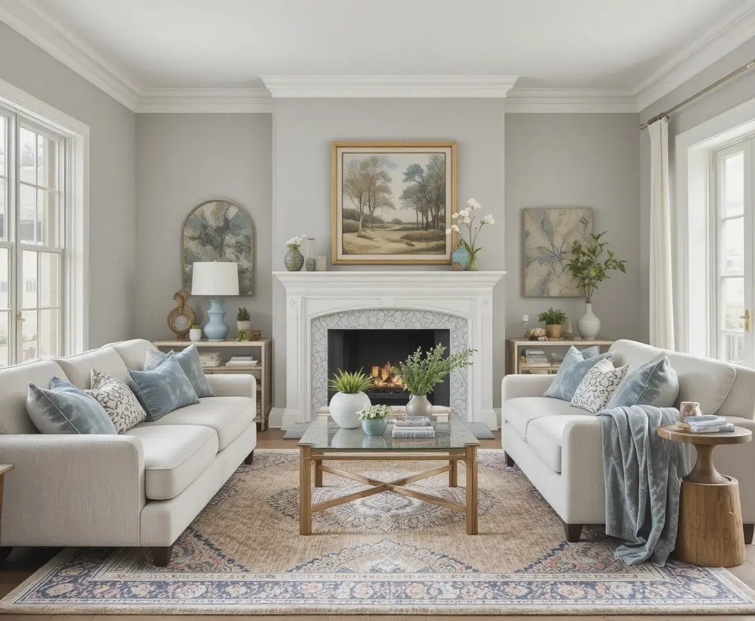 beautiful Living Room with Side Table look