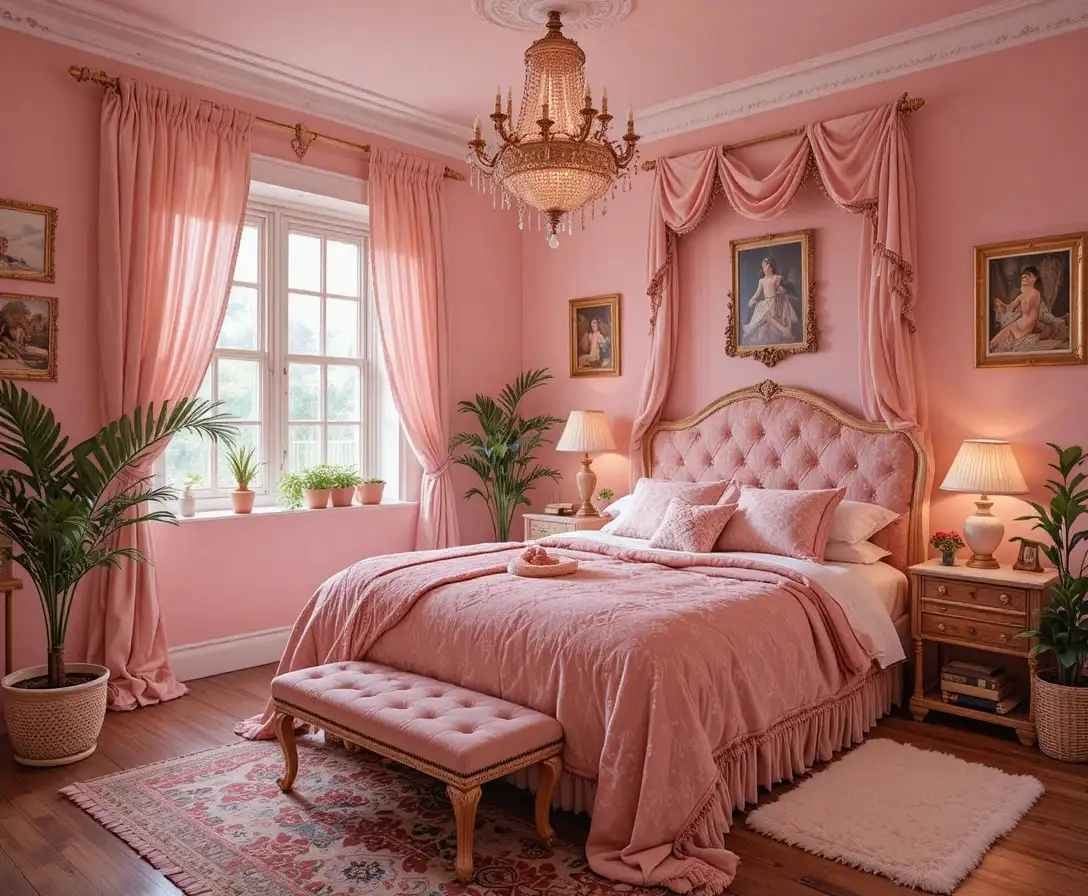 Beautiful pink boho bedroom look