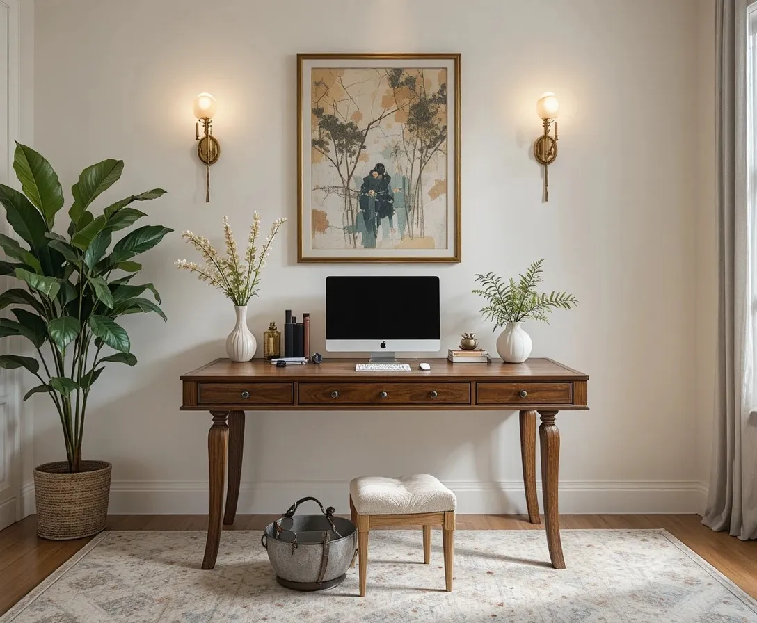 Beautiful desk in living room look
