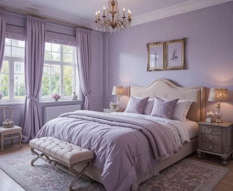 A beautifully lavender bedroom look