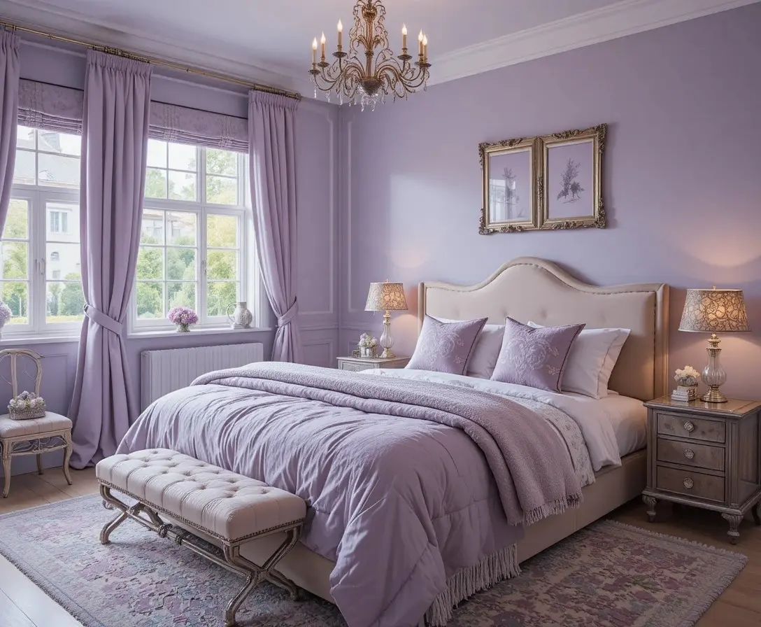 A beautifully lavender bedroom look