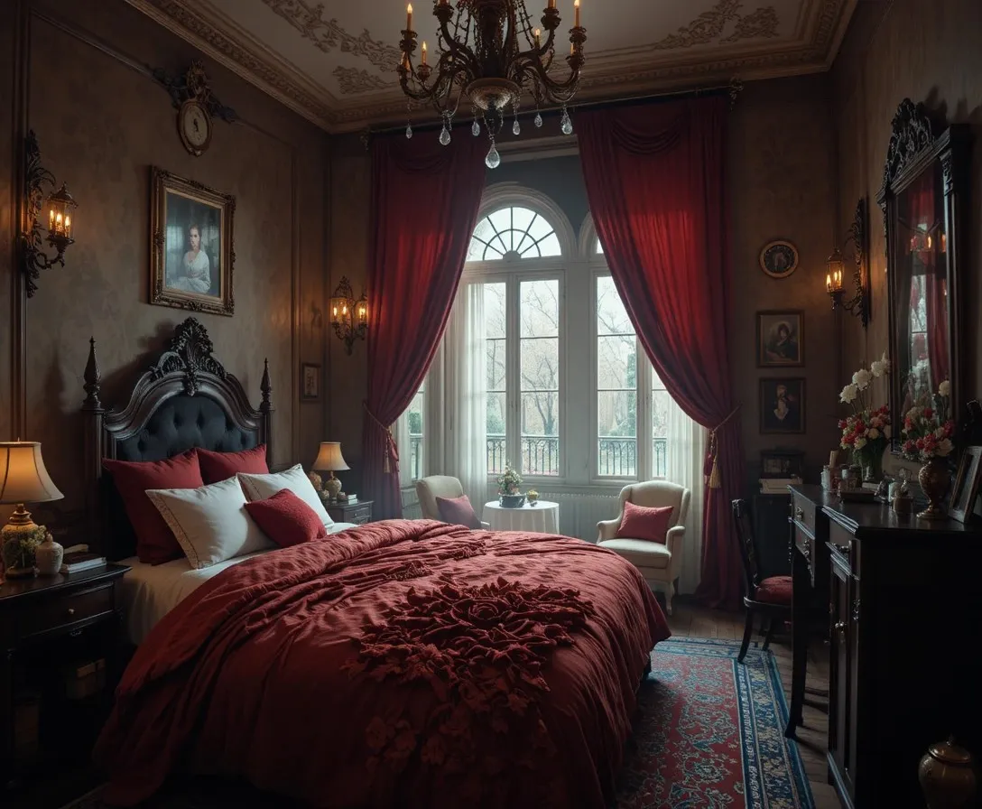 Beautiful vampire bedroom look