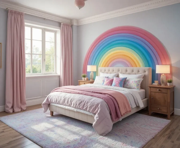 Beautiful rainbow bedroom look