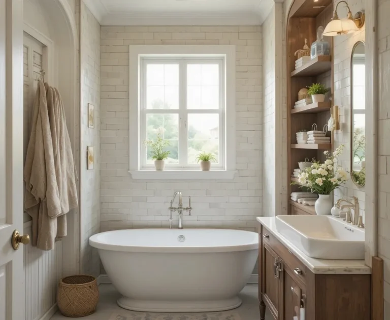 Beautiful bathroom with bathroom storage ideas for small space
